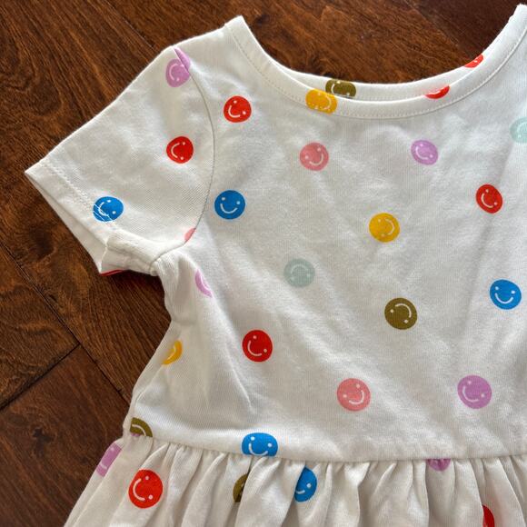 Cat and Jack Girls 18 Month Dress Smiley Face Polka Dot NEW - Picture 2 of 3